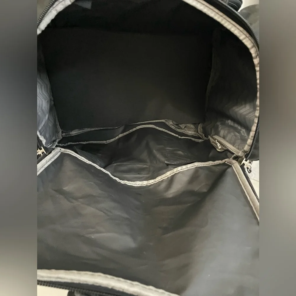 Calpak black canvas multi-pocket dual strap duffel bag travel luggage gym